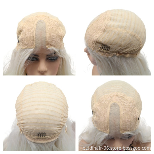 U Part 1X4 Ombre  Mix Honey Blonde Wig Middle Part Synthetic Hair Top Lace Frontal Wig